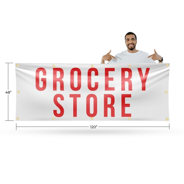 Signmission Grocery Store, 48 Inch x 120 Inch, Vinyl Banner - B-120-30680