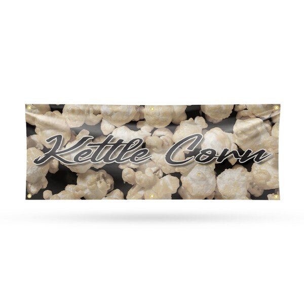 Signmission Kettle Corn, 24 Inch x 72 Inch, Vinyl Banner - B-72-30717