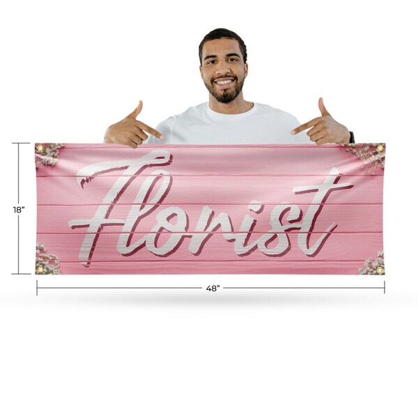 Signmission Florist, 18 Inch x 48 Inch, Vinyl Banner - B-30637