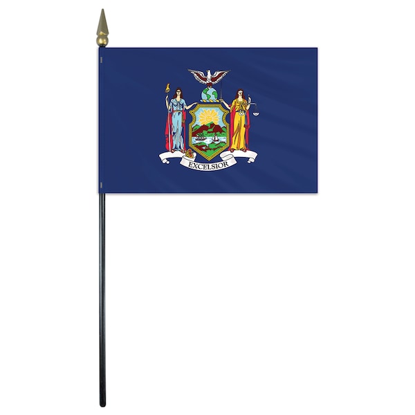 Global Flags Unlimited New York Stick Flag 4"x6" E Gloss - 200491