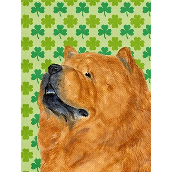 Patioplus Chow Chow St. Patricks Day Shamrock Portrait Flag Garden Size - PA55291
