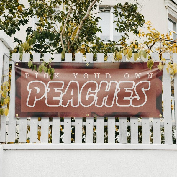 Signmission Pick Your Own Peaches, 24 Inch x 72 Inch, Vinyl Banner - B-72-30794