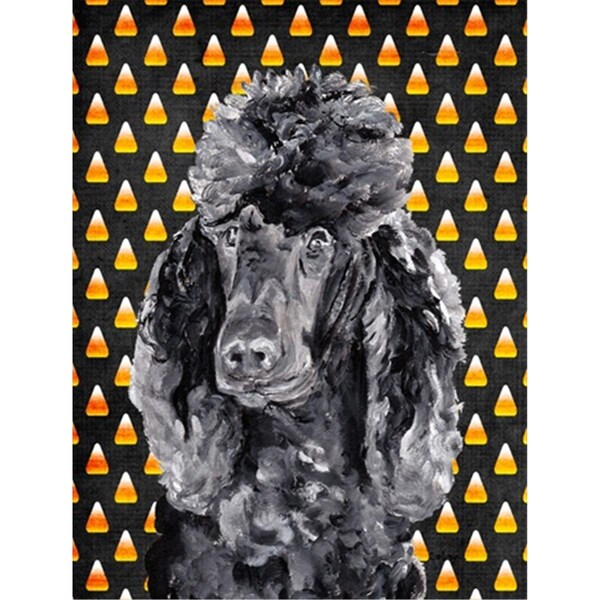 Patioplus Black Standard Poodle Candy Corn Halloween Flag Garden Size - PA253269