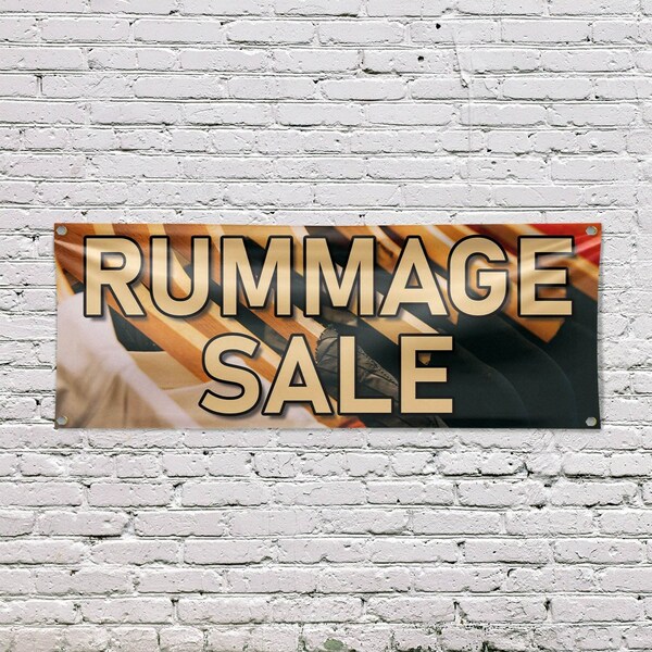 Signmission Rummage Sale, 18 Inch x 48 Inch, Vinyl Banner - B-30840