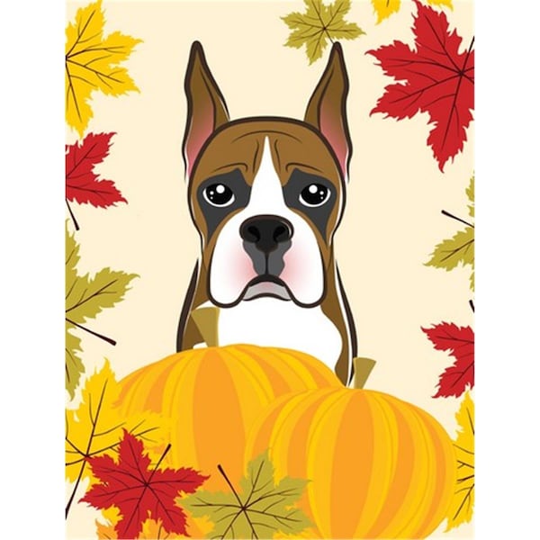 Carolines Treasures Boxer Thanksgiving Canvas House Flag - BB2029CHF