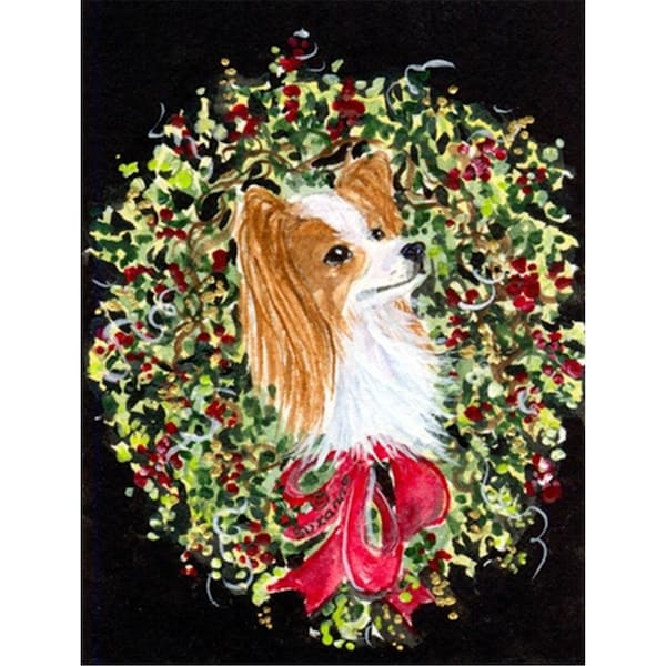 Patioplus 11 x 15 In. Christmas Wreath Papillon Flag; Garden Size - PA246825