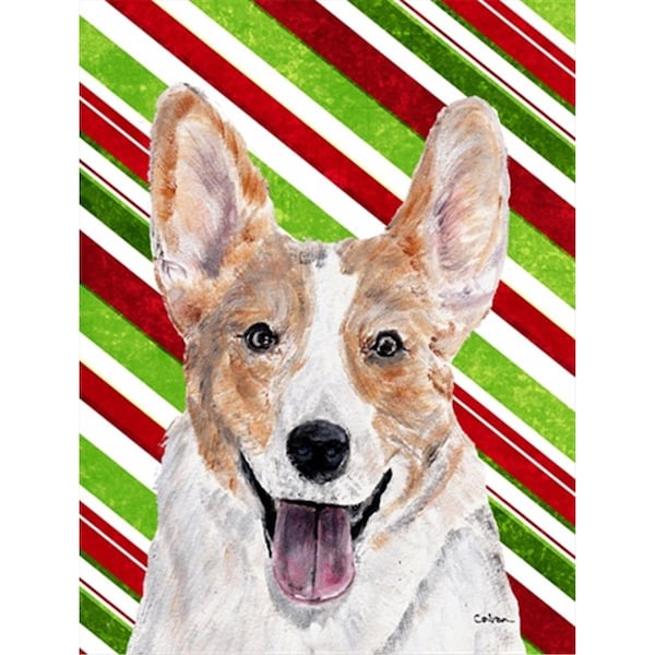 Patioplus Cardigan Corgi Candy Cane Christmas Flag Garden Size - PA245861