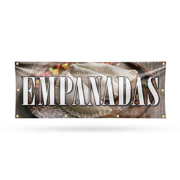 Signmission Empanadas, 36 Inch x 96 Inch, Vinyl Banner - B-96-30559