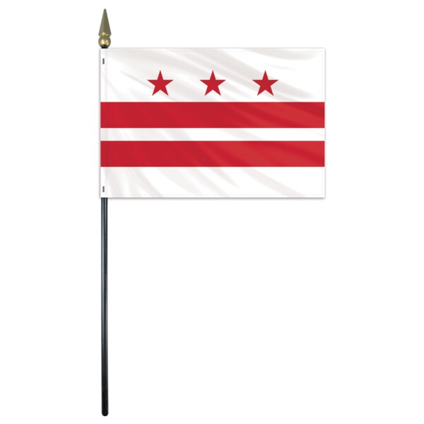 Global Flags Unlimited District of Columbia Stick Flag 4"x6" E Gloss - 200752