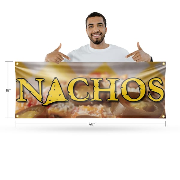 Signmission Nachos, 18 Inch x 48 Inch, Vinyl Banner - B-30746