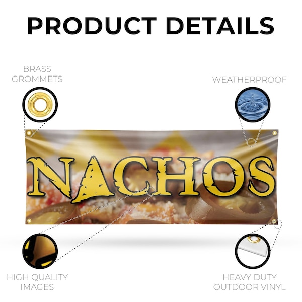 Signmission Nachos, 18 Inch x 48 Inch, Vinyl Banner - B-30746
