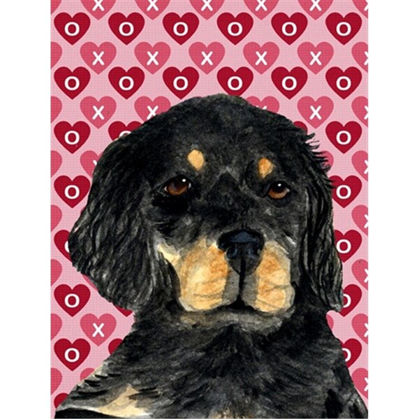 Patioplus 11 x 15 In. Gordon Setter Hearts Love And Valentines Day Portrait Flag; Garden Size - PA631358