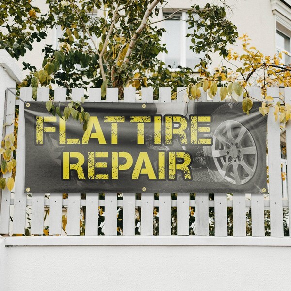 Signmission Flat Tire Repair, 24 Inch x 72 Inch, Vinyl Banner - B-72-30632