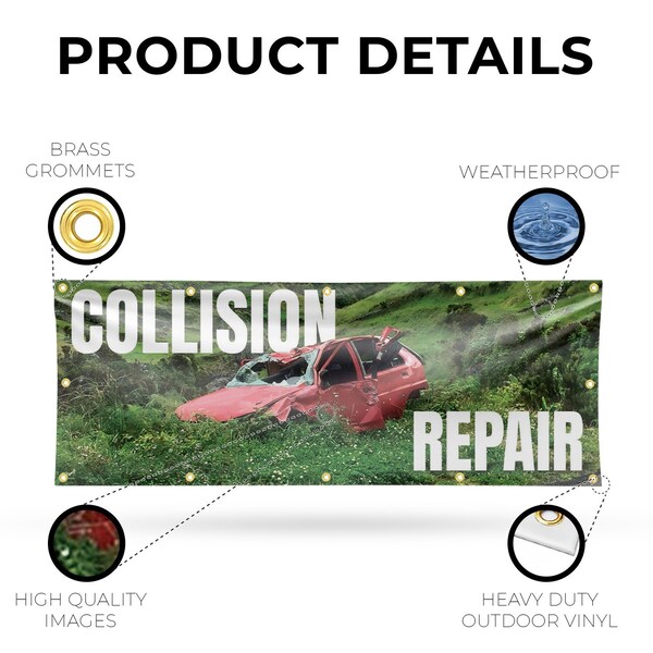 Signmission Collision Repair, 48 Inch x 120 Inch, Vinyl Banner - B-120-30519