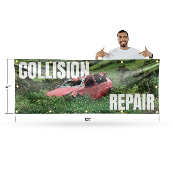 Signmission Collision Repair, 48 Inch x 120 Inch, Vinyl Banner - B-120-30519
