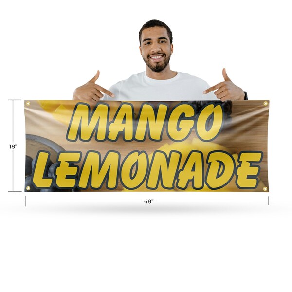 Signmission Mango Lemonade, 18 Inch x 48 Inch, Vinyl Banner - B-30729