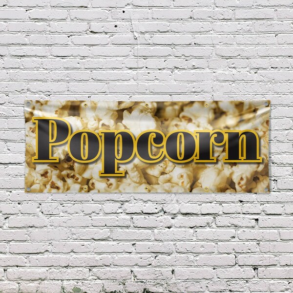 Signmission Popcorn, 48 Inch x 120 Inch, Vinyl Banner - B-120-30814