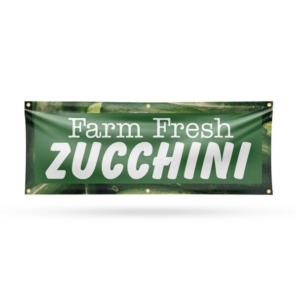 Signmission Farm Fresh Zucchini, 24 Inch x 72 Inch, Vinyl Banner - B-72-30622