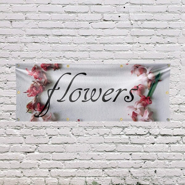 Signmission Flowers, 36 Inch x 96 Inch, Vinyl Banner - B-96-30640
