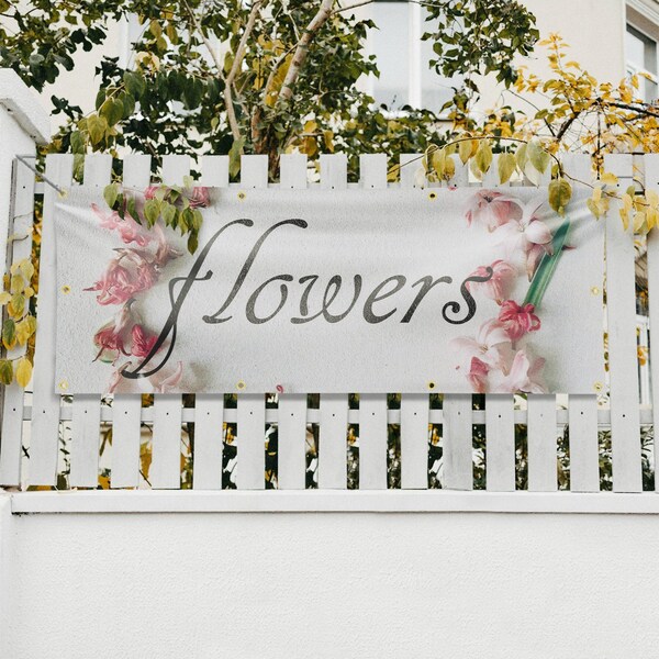 Signmission Flowers, 36 Inch x 96 Inch, Vinyl Banner - B-96-30640