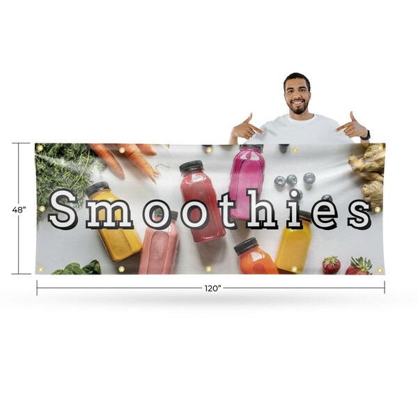 Signmission Smoothies, 48 Inch x 120 Inch, Vinyl Banner - B-120-30863