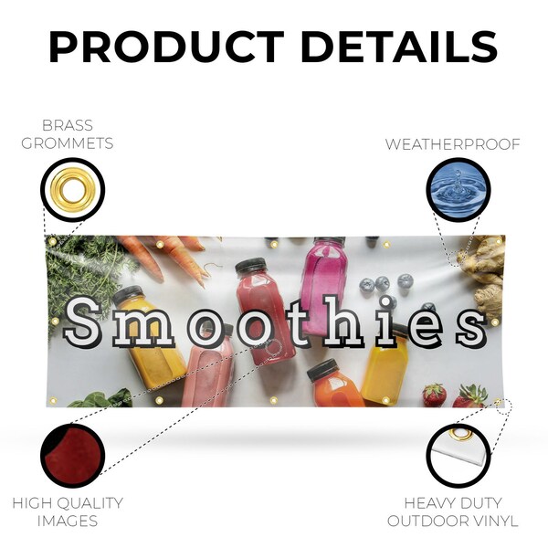 Signmission Smoothies, 48 Inch x 120 Inch, Vinyl Banner - B-120-30863