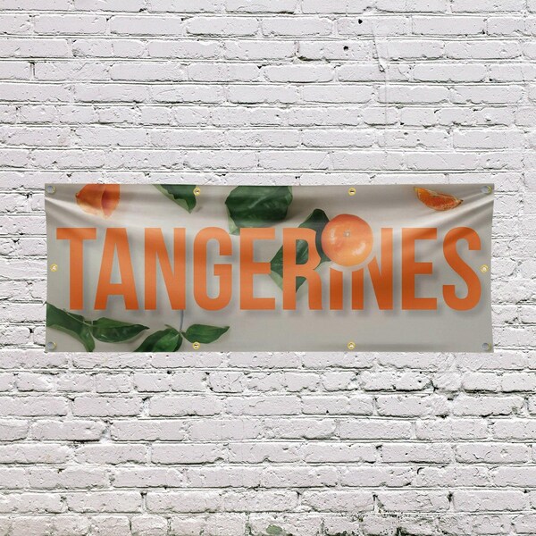 Signmission Tangerines, 36 Inch x 96 Inch, Vinyl Banner - B-96-30878