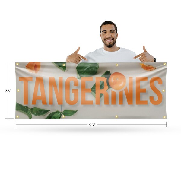 Signmission Tangerines, 36 Inch x 96 Inch, Vinyl Banner - B-96-30878