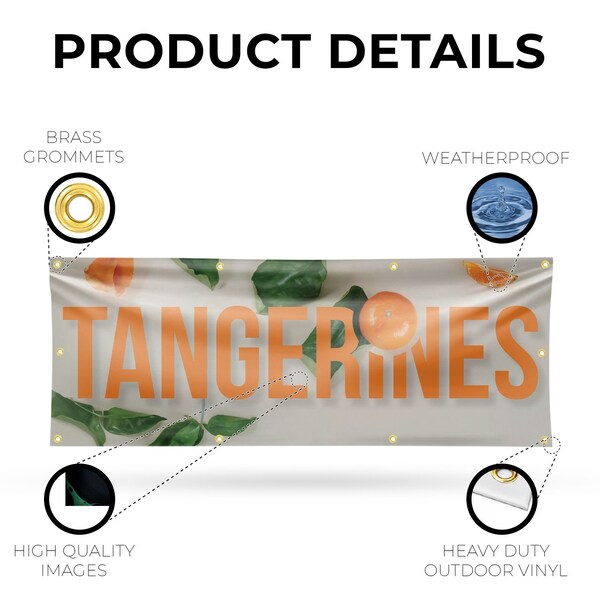 Signmission Tangerines, 36 Inch x 96 Inch, Vinyl Banner - B-96-30878
