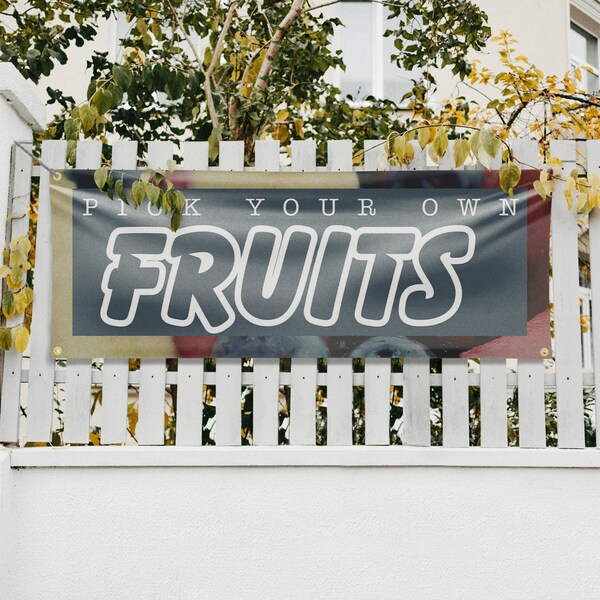 Signmission Pick Your Own Fruits, 18 Inch x 48 Inch, Vinyl Banner - B-30791