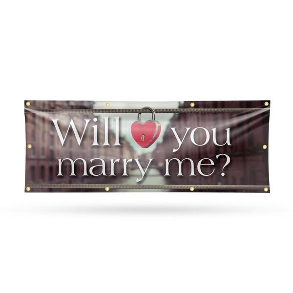 Signmission Will You Marry Me, 36 Inch x 96 Inch, Vinyl Banner - B-96-30943