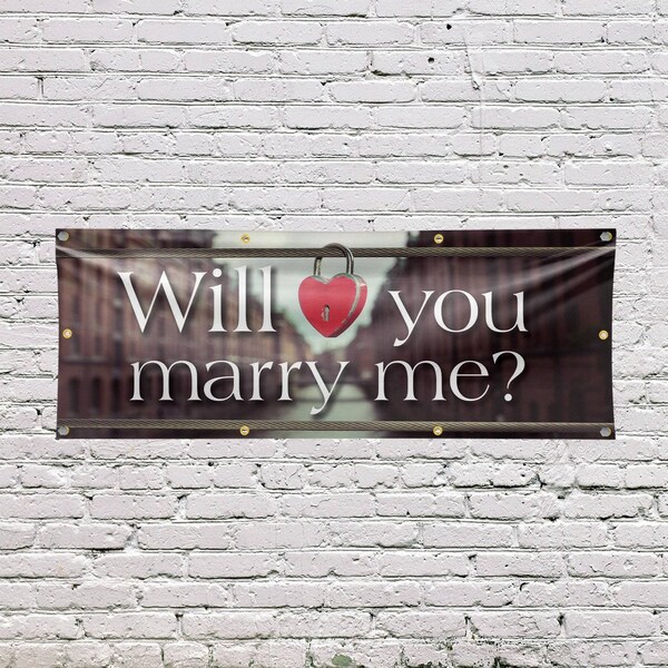 Signmission Will You Marry Me, 36 Inch x 96 Inch, Vinyl Banner - B-96-30943