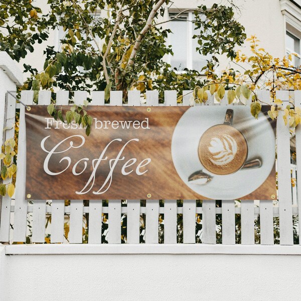 Signmission Fresh Brewed Coffee, 24 Inch x 72 Inch, Vinyl Banner - B-72-30652
