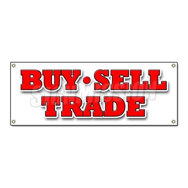 Signmission BUY SELL TRADE BANNER SIGN pawn shop signs games fast cash we comic books - B-BUY SELL TRADE