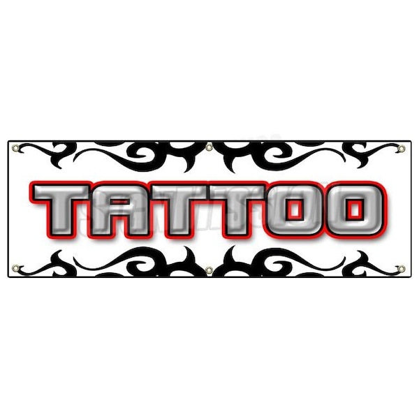 Signmission TATTOO 1 BANNER SIGN shop artist signs body art piercing body modification - B-72 TATTOO1