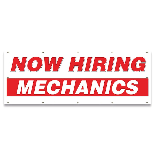 Signmission Now Hiring Mechanics Banner Apply Inside Accepting Application Single Sided - B-120-30277