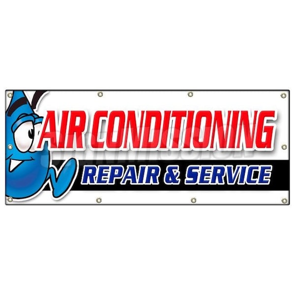 Signmission AC REPAIR & SERVICE BANNER SIGN hvac air conditioning estimates finance - B-96 AC REPAIR & SERVICE