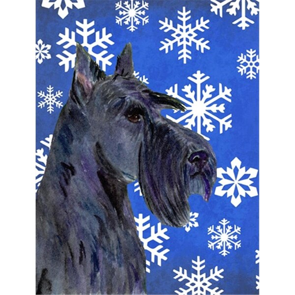 Patioplus 11 x 15 in. Scottish Terrier Winter Snowflakes Holiday Flag Garden Size - PA246881
