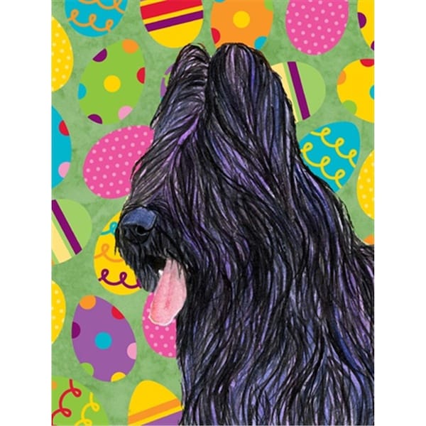Carolines Treasures 28 x 40 in. Briard Easter Eggtravaganza House Size Canvas Flag - SS4834CHF