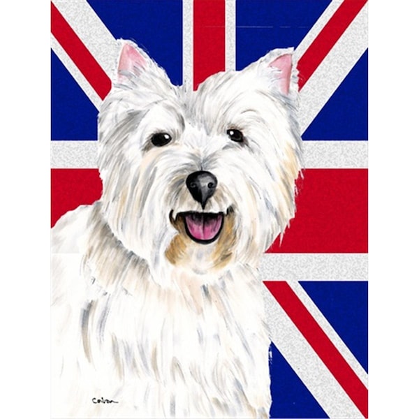 Carolines Treasures Westie With English Union Jack British Flag Flag Canvas House Size - SC9827CHF