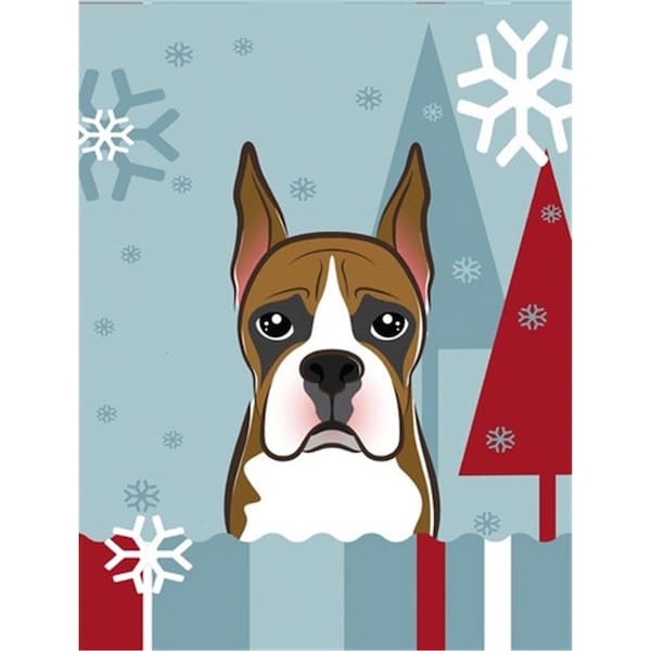 Carolines Treasures Winter Holiday Boxer Flag Garden Size - BB1719GF
