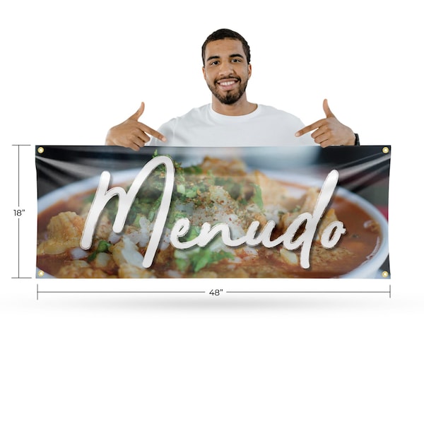 Signmission Menudo, 18 Inch x 48 Inch, Vinyl Banner - B-30737