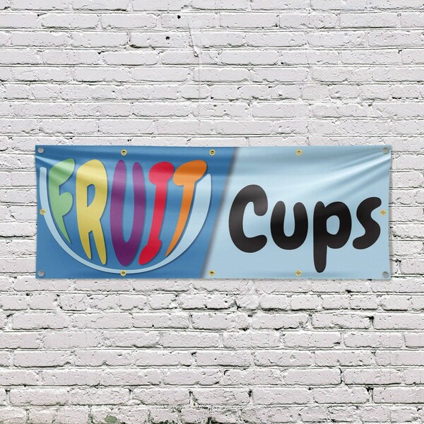 Signmission Fruit Cups, 48 Inch x 120 Inch, Vinyl Banner - B-120-30663
