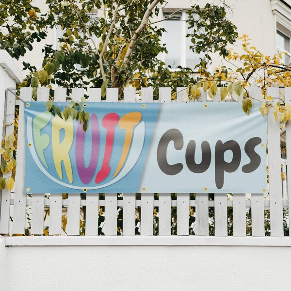 Signmission Fruit Cups, 48 Inch x 120 Inch, Vinyl Banner - B-120-30663