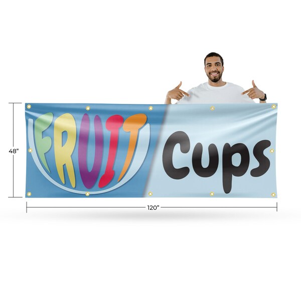 Signmission Fruit Cups, 48 Inch x 120 Inch, Vinyl Banner - B-120-30663