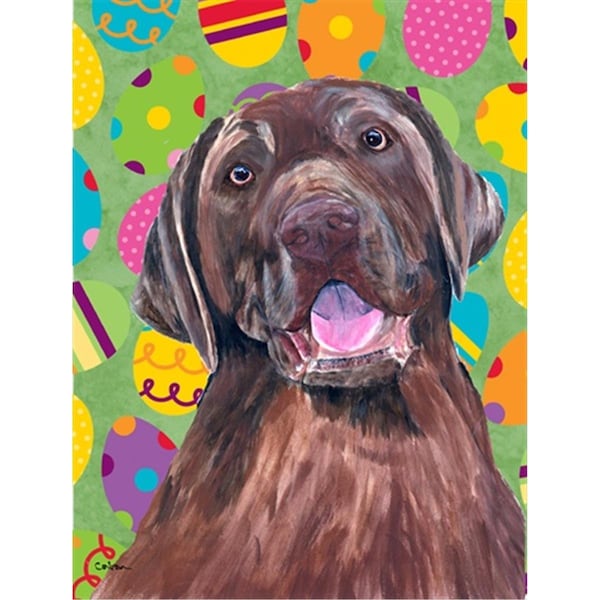 Patioplus 11 x 15 in. Labrador Easter Eggtravaganza Garden Size Flag - PA2554605