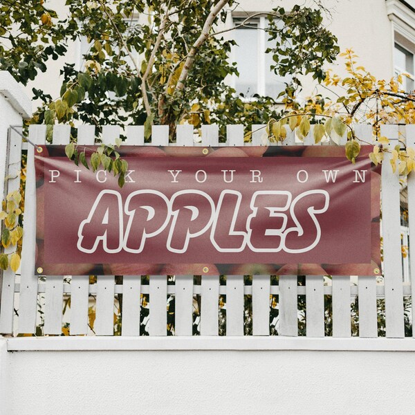 Signmission Pick Your Own Apples, 24 Inch x 72 Inch, Vinyl Banner - B-72-30788