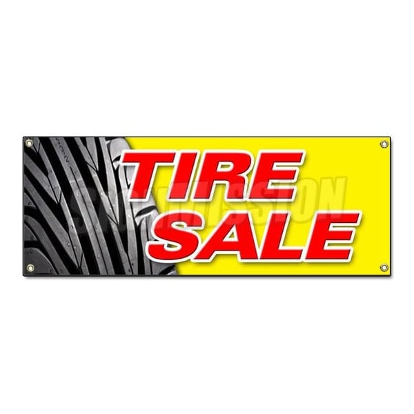 Signmission TIRE SALE 1 BANNER SIGN tires sale wheels signs 25% off store shop cars - B-TIRE SALE 1