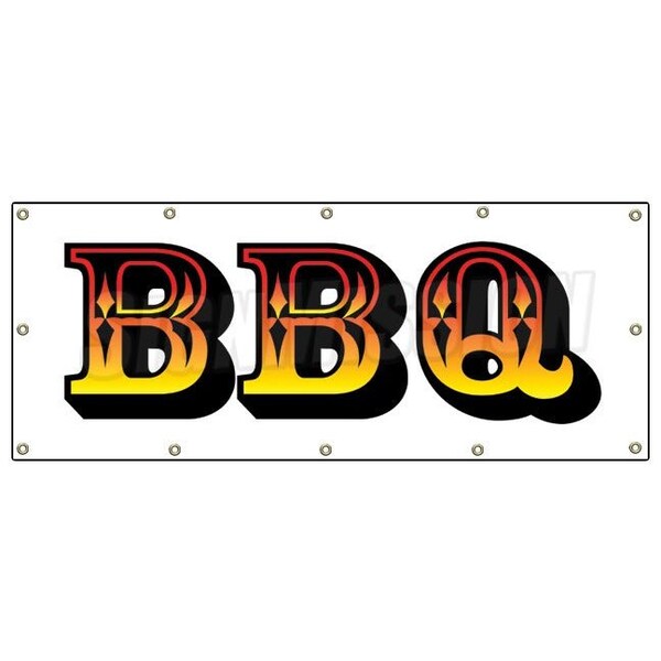 Signmission BBQ BANNER SIGN barbque bbq smoker signs ribs chicken pork beef - B-120 BBQ BANNER