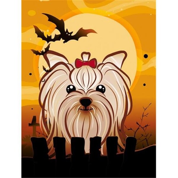 Patioplus Halloween Yorkie Yorkishire Terrier Flag Garden Size - PA254711